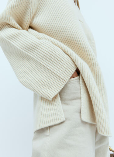 Rib Polo Knit Sweater TOTEME Rib Polo Knit Sweater Beige tot0254018