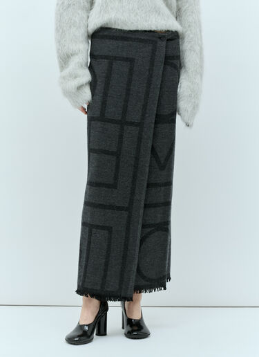Monogram Winter Sarong TOTEME Monogram Winter Sarong Grey tot0255016