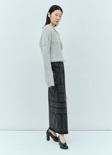 Monogram Winter Sarong TOTEME Monogram Winter Sarong Grey tot0255016