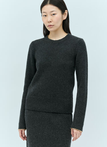 Chain-Edge Knit Sweater TOTEME Chain-Edge Knit Sweater Grey tot0255027