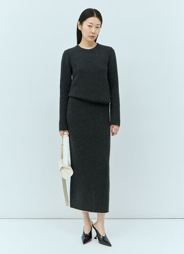 Chain-Edge Knit Sweater TOTEME Chain-Edge Knit Sweater Grey tot0255027