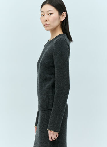 Chain-Edge Knit Sweater TOTEME Chain-Edge Knit Sweater Grey tot0255027