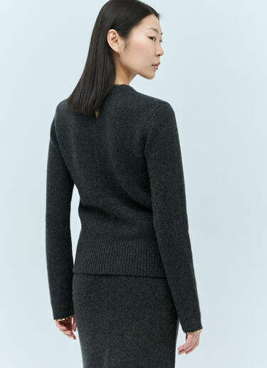 Chain-Edge Knit Sweater TOTEME Chain-Edge Knit Sweater Grey tot0255027