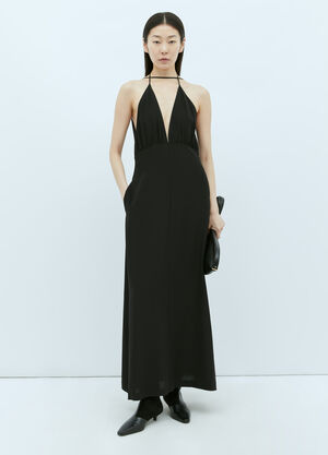 TOTEME Double-Halter Silk Dress Black tot0256011