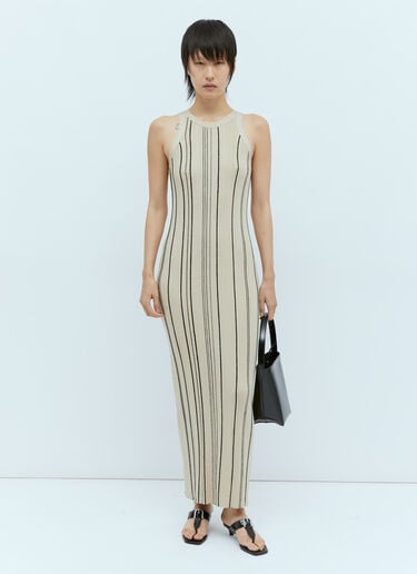 TOTEME Curved Rib Tank Dress Beige tot0256012