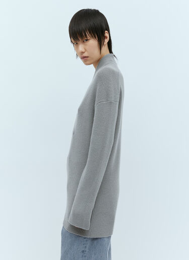 Overlapped V Neck Knit Sweater TOTEME Overlapped V Neck Knit Sweater Grey tot0256021