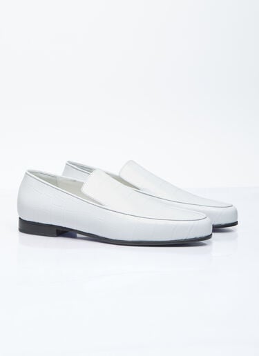 Croco Oval Loafers TOTEME Croco Oval Loafers White tot0256025