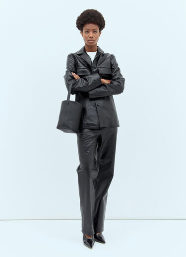 Hourglass Leather Blazer TOTEME Hourglass Leather Blazer Black tot0257023