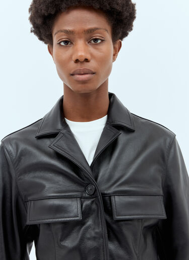 Hourglass Leather Blazer TOTEME Hourglass Leather Blazer Black tot0257023