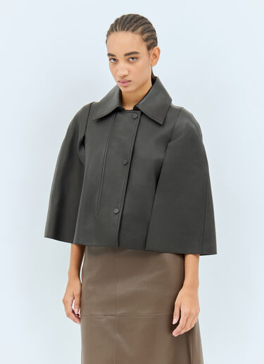 Double Leather Cape TOTEME Double Leather Cape Black tot0258006