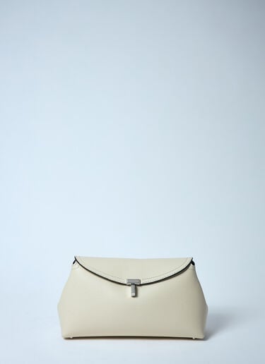 TOTEME T-Lock Leather Clutch White tot0259020