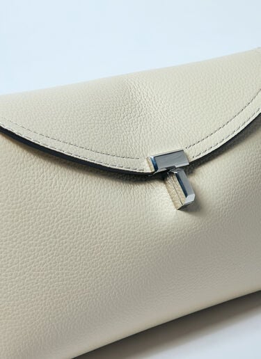TOTEME T-Lock Leather Clutch White tot0259020