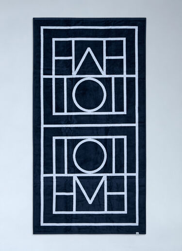 TOTEME Monogram Beach Towel Navy tot0261005