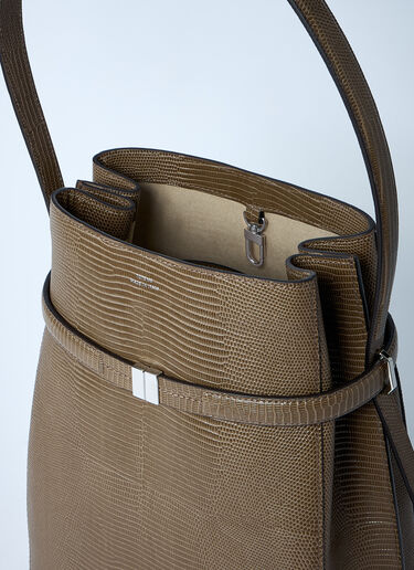 TOTEME Leather Belted Bucket Bag Olive tot0261030