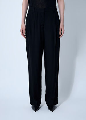 TOTEME Double-Pleat Fluid Pants Black tot0261039
