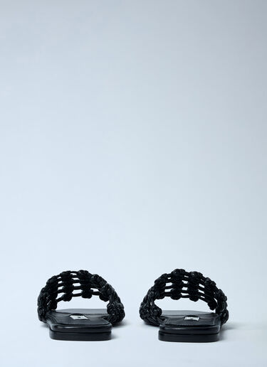 TOTEME Braided Leather Slides Black tot0261054
