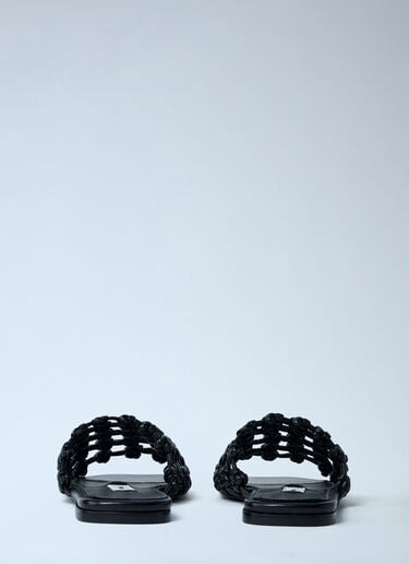 Braided Leather Slides TOTEME Braided Leather Slides Black tot0261054