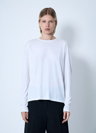TOTEME Classic Long Sleeve T-Shirt White tot0261070