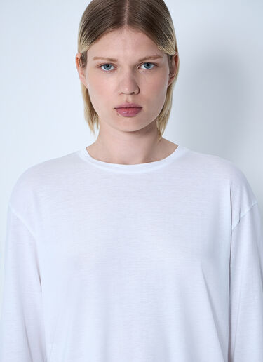TOTEME Classic Long Sleeve T-Shirt White tot0261070