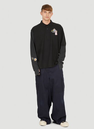 Long Sleeve Polo Top PROTOTYPES Long Sleeve Polo Top Black typ0350006