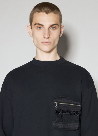 Lace Pocket Sweatshirt UNDERCOVER Lace Pocket Sweatshirt Black und0153003