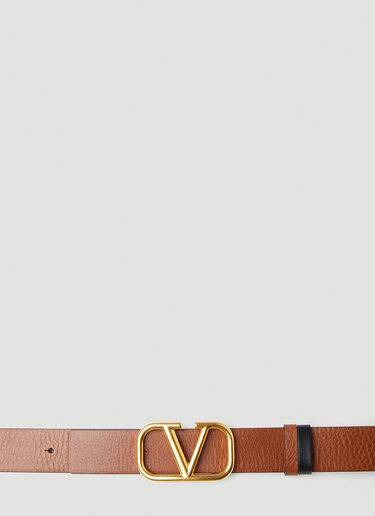 Logo Plaque Reversible Belt Valentino Logo Plaque Reversible Belt Brown val0148030