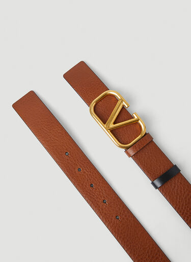 Logo Plaque Reversible Belt Valentino Logo Plaque Reversible Belt Brown val0148030