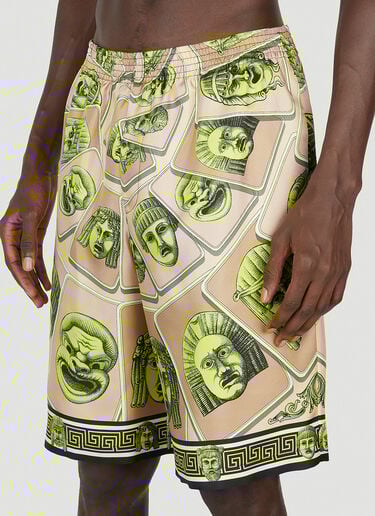 Versace Mask Silk Shorts Beige ver0152004