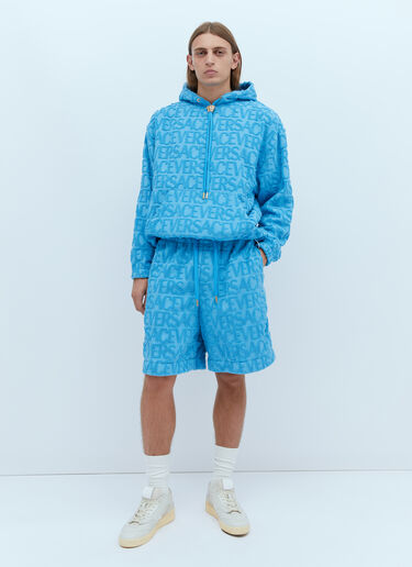 ロゴジャカードタオルショートパンツ Versace ロゴジャカードタオルショートパンツ ブルー ver0153008