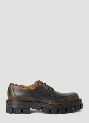 Greca Portico Derby Shoes Versace Greca Portico Derby Shoes Brown ver0155026