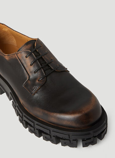 Greca Portico Derby Shoes Versace Greca Portico Derby Shoes Brown ver0155026