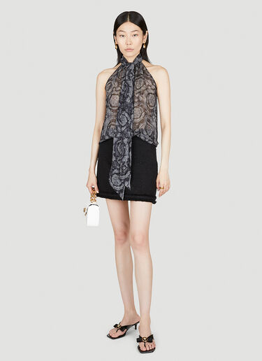 Barocco Silk Scarf-Tie Top Versace Barocco Silk Scarf-Tie Top Black ver0255005
