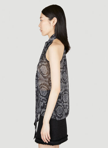 Barocco Silk Scarf-Tie Top Versace Barocco Silk Scarf-Tie Top Black ver0255005