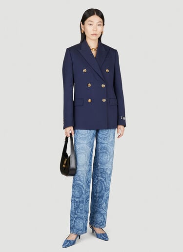 Slim Masculine Double-Breasted Blazer Versace Slim Masculine Double-Breasted Blazer Blue ver0255008