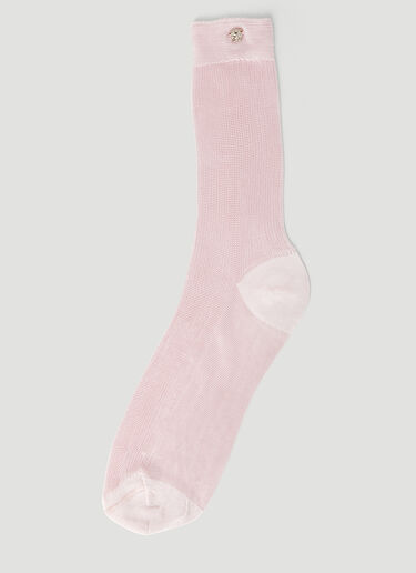 Ribbed Knit Socks Versace Ribbed Knit Socks Pink ver0255017