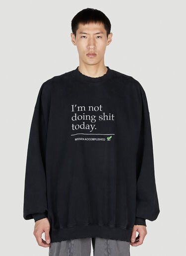 VETEMENTS 슬로건 스웨트셔츠 블랙 vet0151003