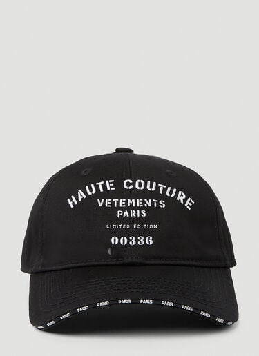 Maison De Couture Baseball Cap VETEMENTS Maison De Couture Baseball Cap Black vet0151021