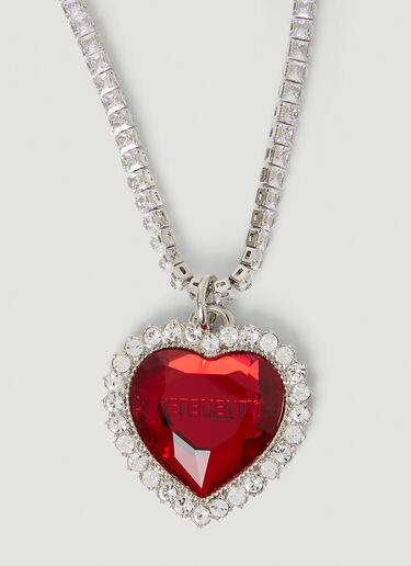 Crystal Heart Necklace Vetements Crystal Heart Necklace Red vet0154023