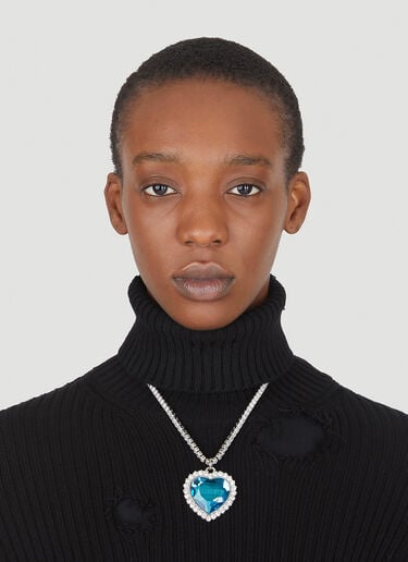 Crystal Heart Necklace VETEMENTS Crystal Heart Necklace Blue vet0247048