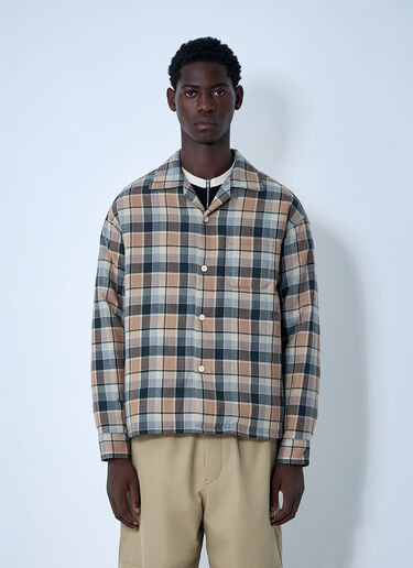 Visvim Check Down Jacket Beige vis0160018