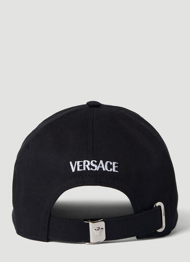 Versace 로고 자수 베이스볼 캡 블랙 vrs0251064