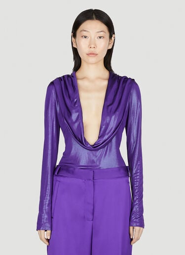 Hooded Metallic Bodysuit Versace Hooded Metallic Bodysuit Purple vrs0252002