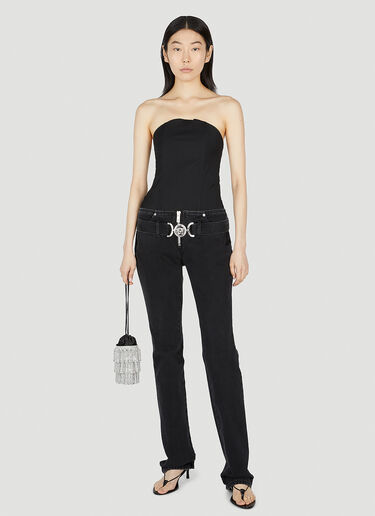 Logo Buckle Jeans Versace Logo Buckle Jeans Black vrs0252008
