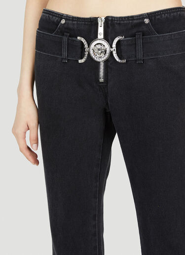 Logo Buckle Jeans Versace Logo Buckle Jeans Black vrs0252008