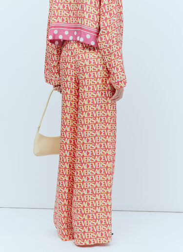 Versace 徽标印花真丝长裤 粉色 vrs0253002