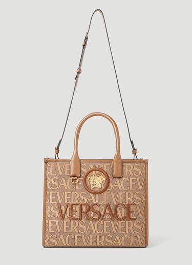 Allover Small Tote Bag Versace Allover Small Tote Bag Brown vrs0253051