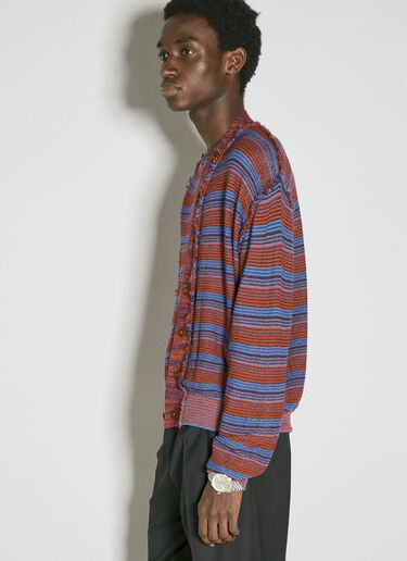 Stripe Broken Stitch Knit Cardigan Vivienne Westwood Stripe Broken Stitch Knit Cardigan Burgundy vvw0155008