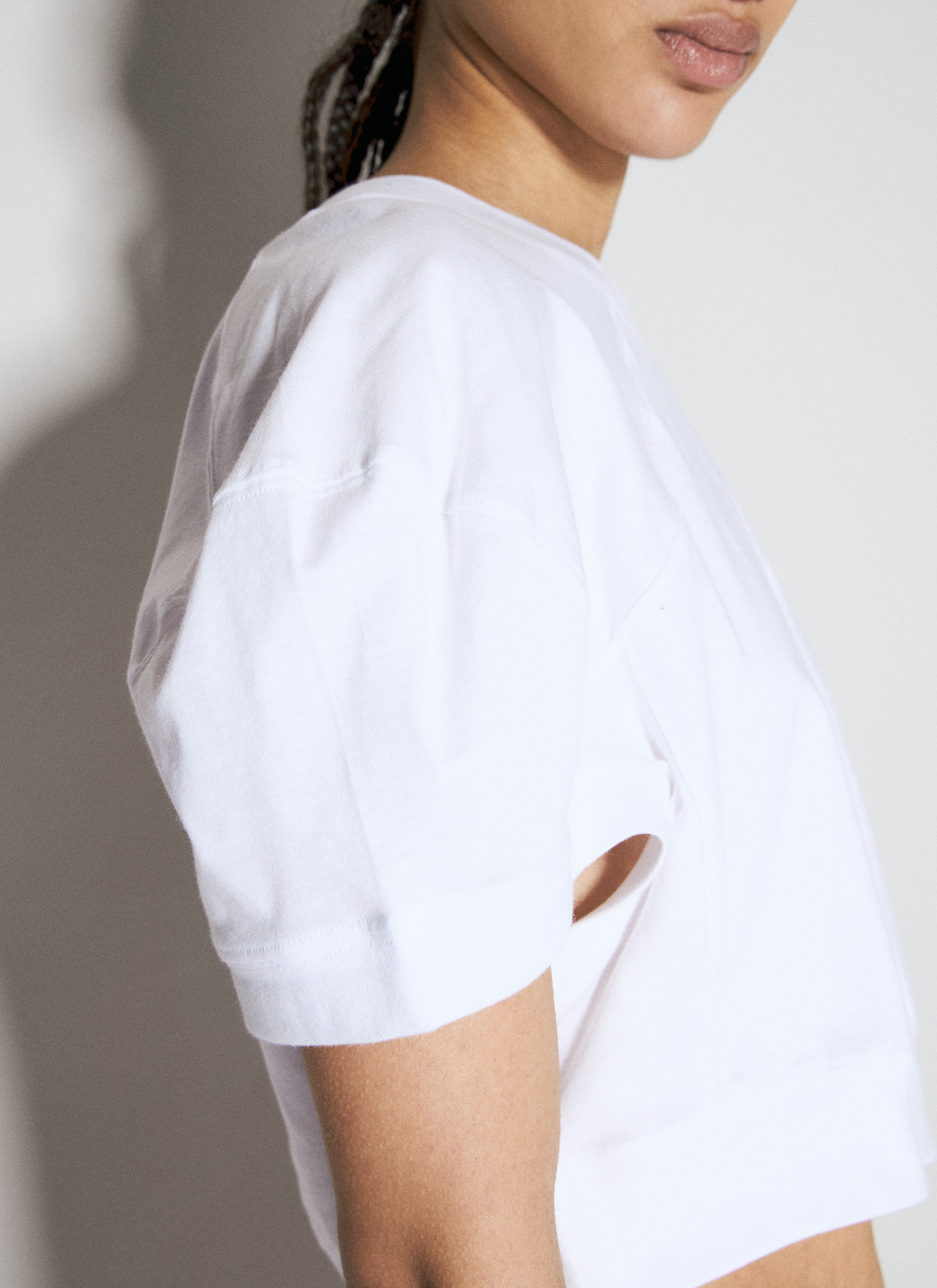 Vivienne Westwood｜ (CROPPED FOOTBALL T-SHIRT (1G01000A Vivienne Westwood Women's' Cropped Football T-Shirt in White