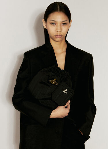 Vivienne Westwood Moire 抽绳手提包 黑 vvw0256006