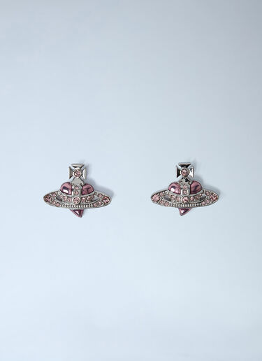 New Diamante Heart Earrings Vivienne Westwood New Diamante Heart Earrings Silver vvw0262035